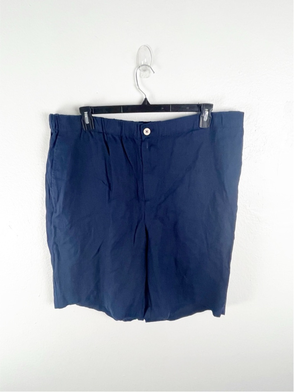 QUINCE 100% European Linen Blue Pockets Interior Drawstring Waist Shorts XXL